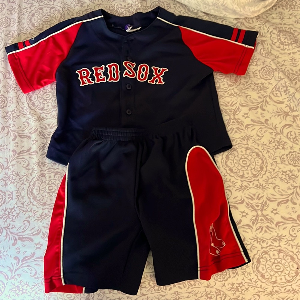 Boys 4t Red Sox jersey and short set.